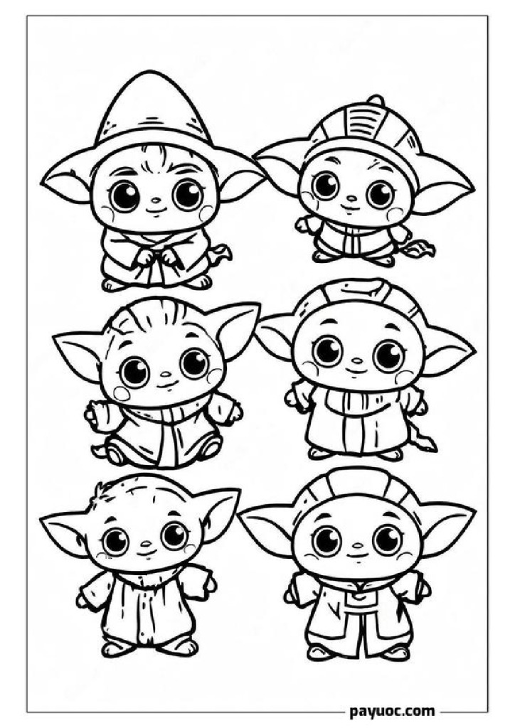 15+ Baby Yoda Halloween Coloring Pages (FREE PDFs)