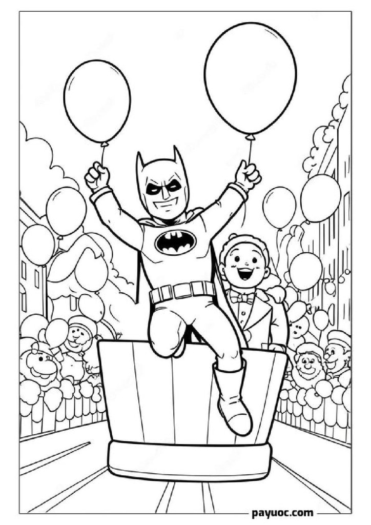 20 Batman Christmas Coloring Pages - Batman Christmas Parade 
