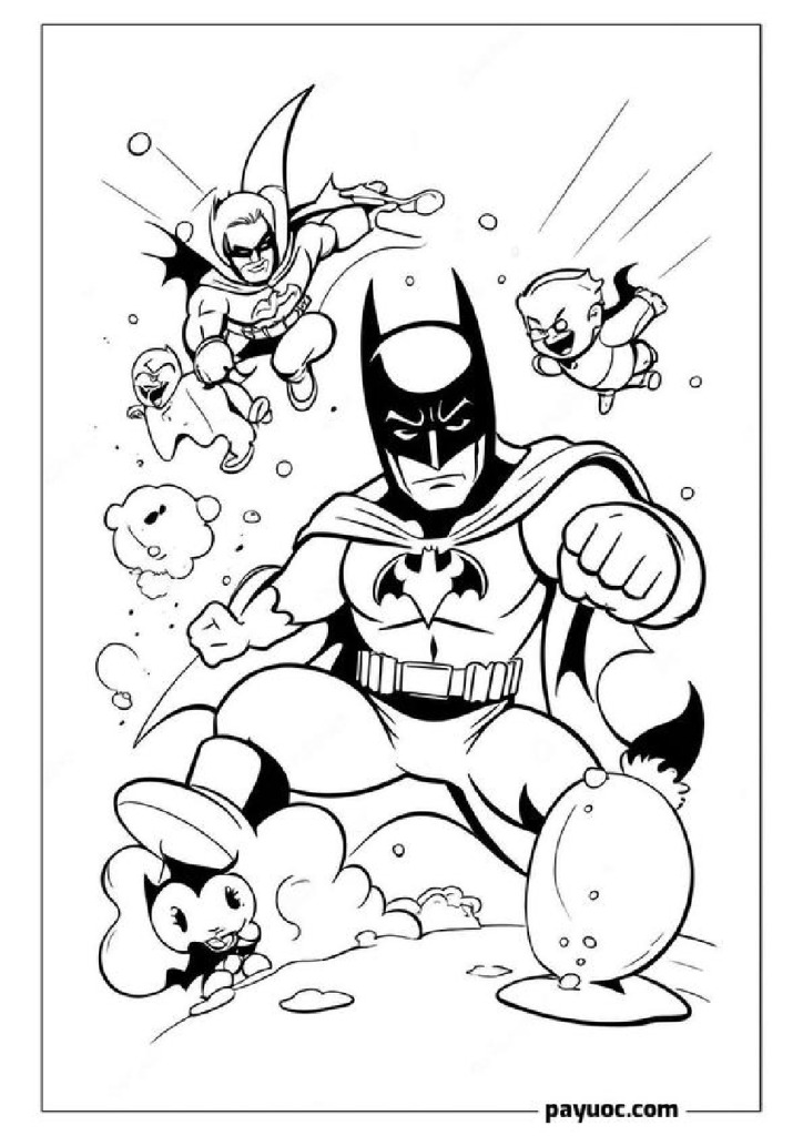 20 Batman Christmas Coloring Pages - Batman Snow Fight 