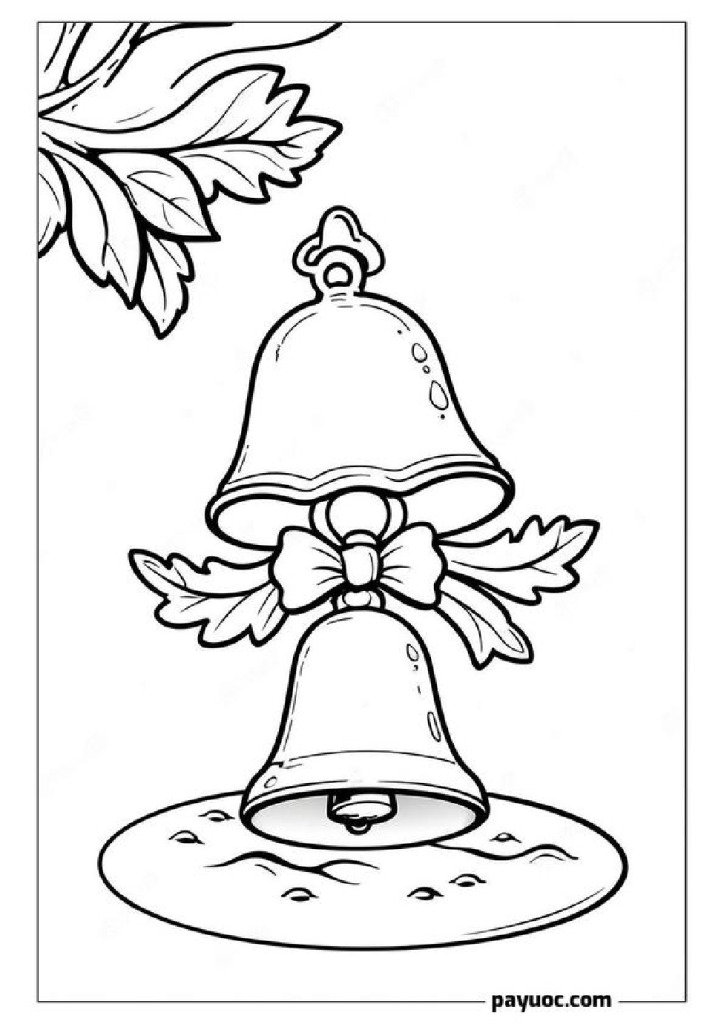 Christmas Bell Coloring Pages for Kids