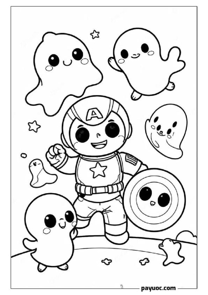 Captain America Halloween Coloring Pages