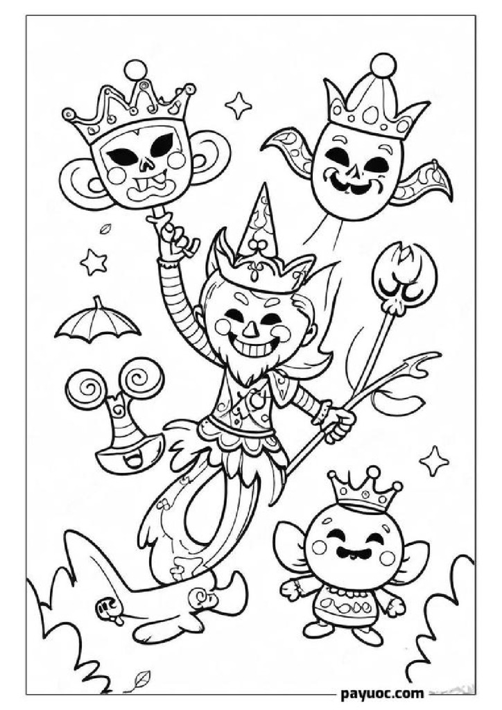 King Trident Halloween Coloring Pages
