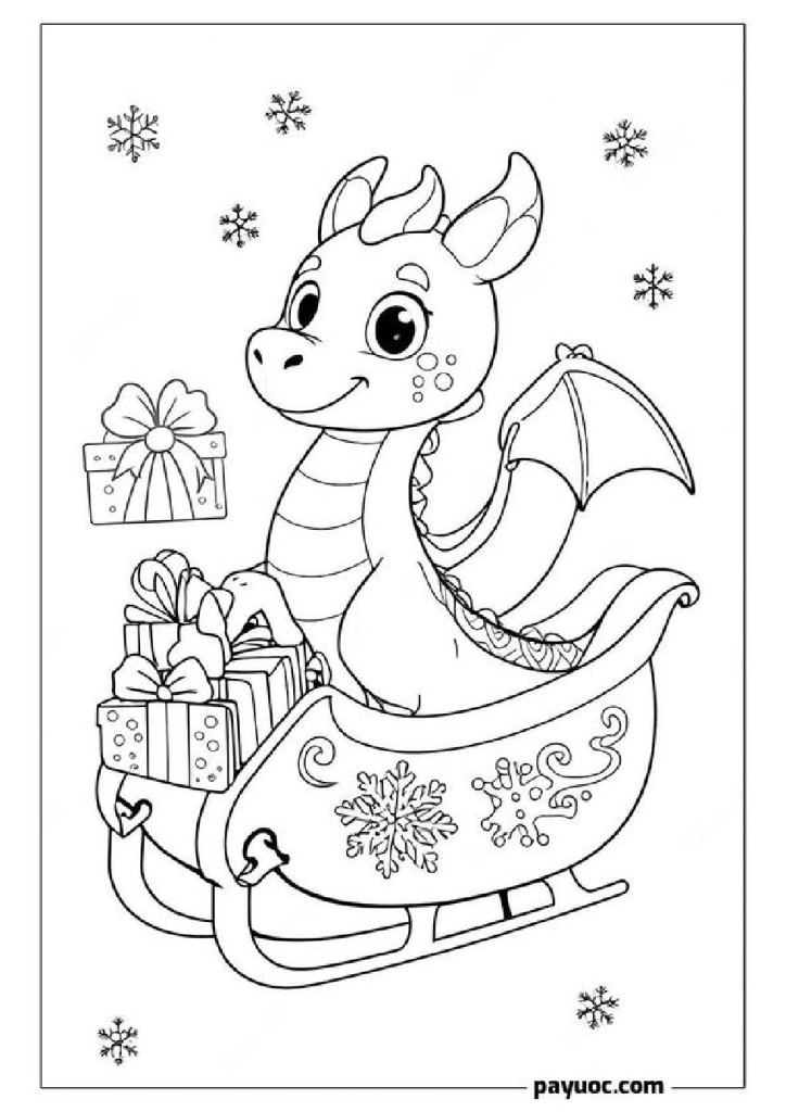 20+ Christmas Dragon Coloring Pages (FREE PDFs)
