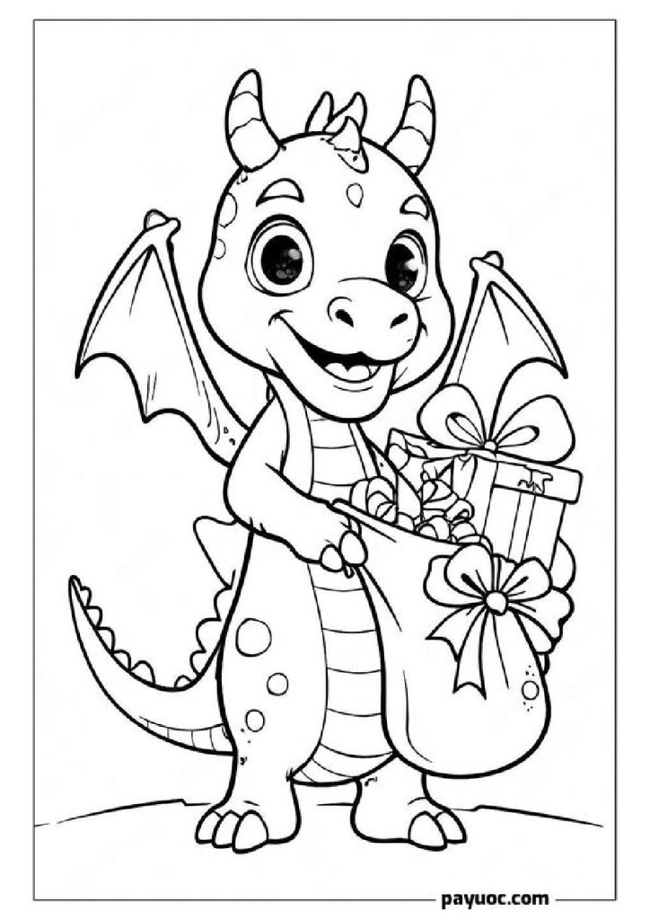 20+ Christmas Dragon Coloring Pages (FREE PDFs)