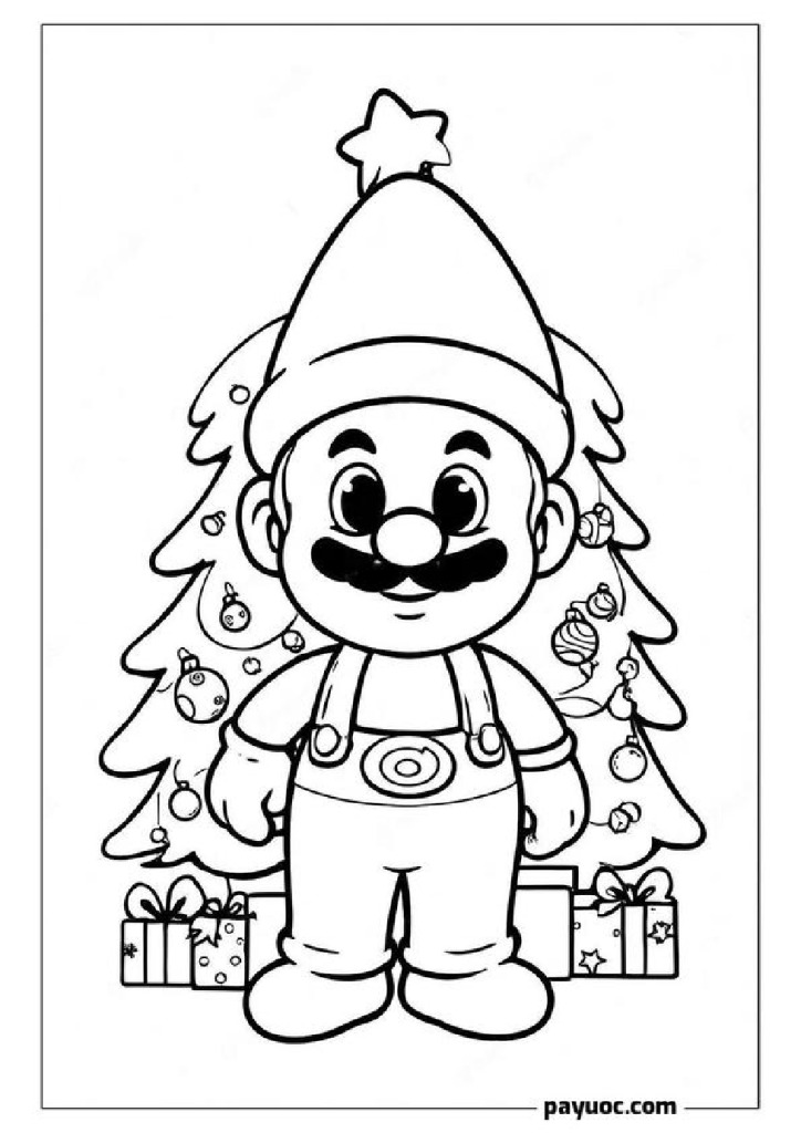 20+ Christmas Mario Coloring Pages (FREE PDFs)