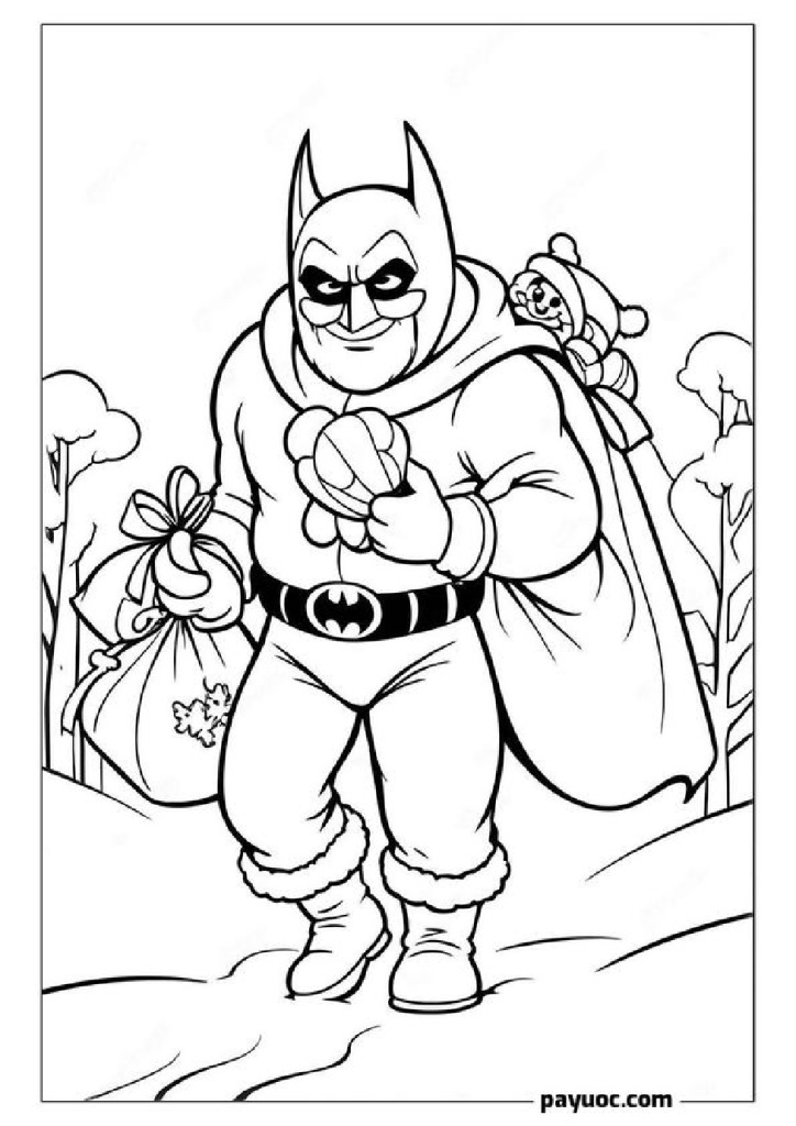 20 Batman Christmas Coloring Pages - Santa Batman 