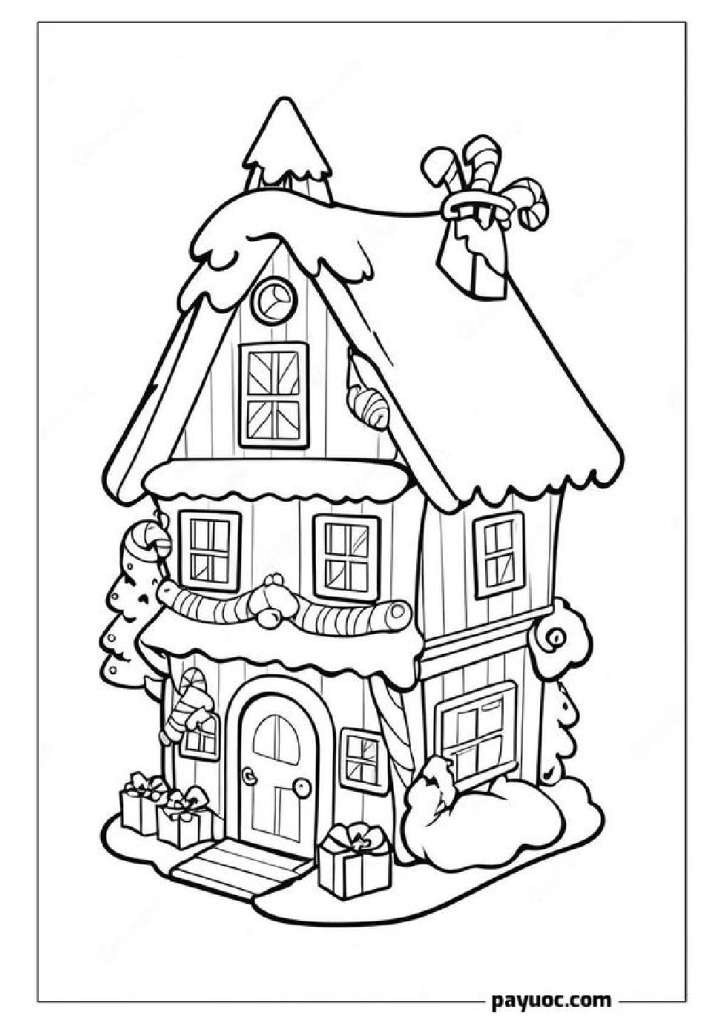 15  Christmas Cabin Coloring Pages (FREE PDFs)