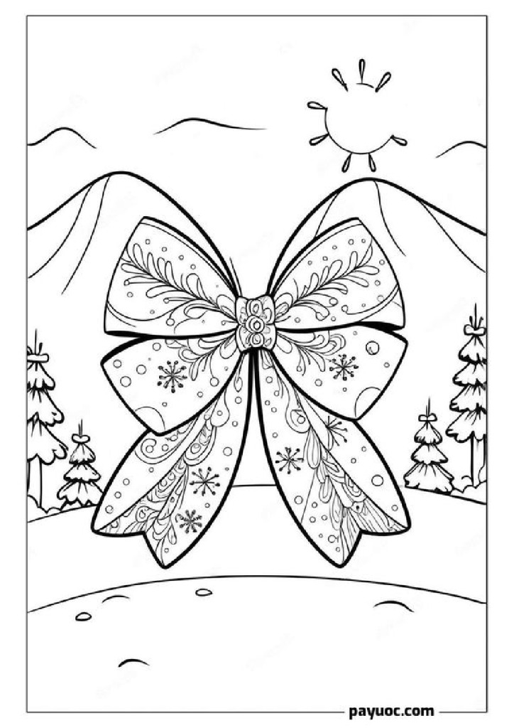 20+ Christmas Bow Coloring Pages (FREE PDFs)