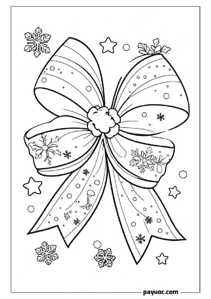 20+ Christmas Bow Coloring Pages (FREE PDFs)