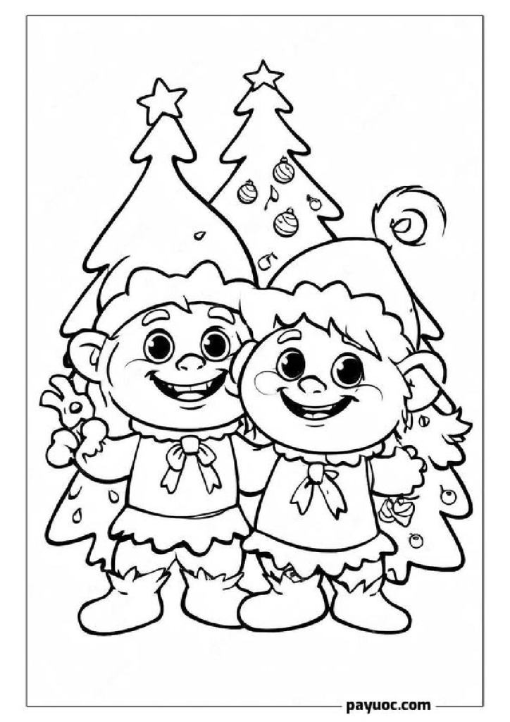 Trolls Christmas Coloring Pages