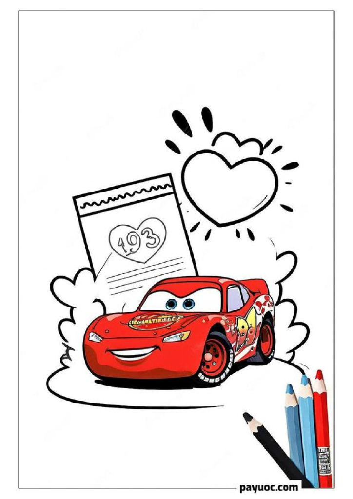 40+ Lightning McQueen Valentine's Coloring Pages (FREE PDFs)