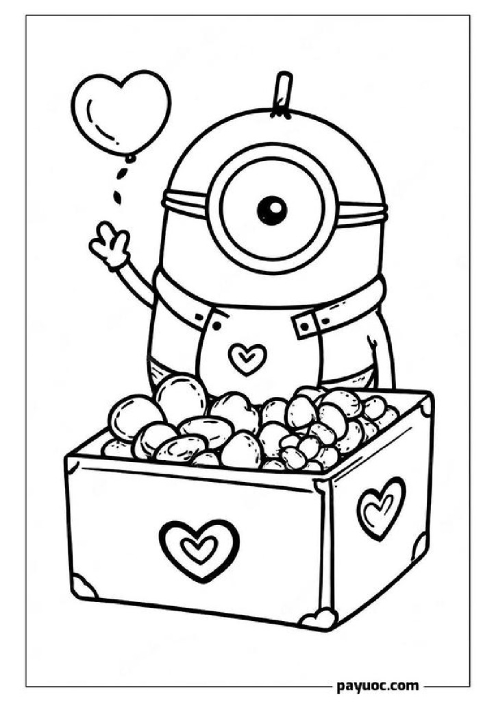 30+ Bob Minion Valentine Coloring Pages (FREE PDFs)