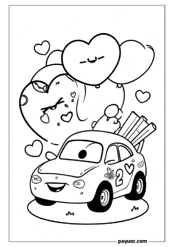 40+ Lightning McQueen Valentine's Coloring Pages (FREE PDFs)