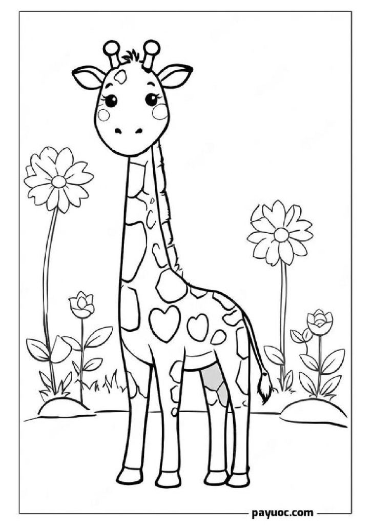 35+ Valentine's Day Giraffe Coloring Pages (FREE PDFs)