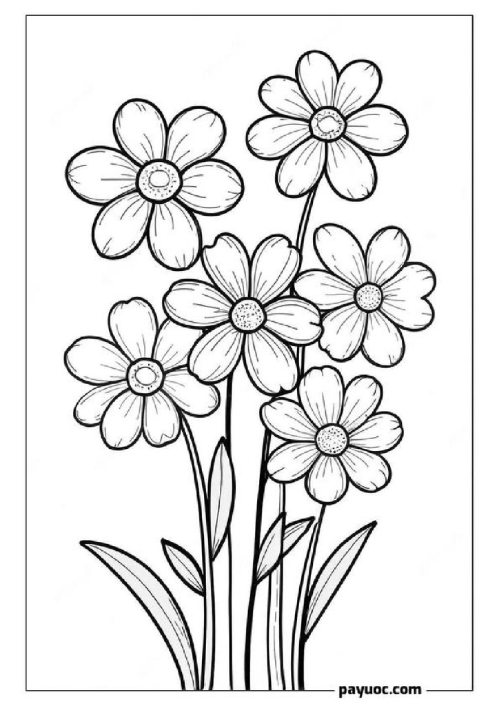 Hollihock Flower Coloring Pages