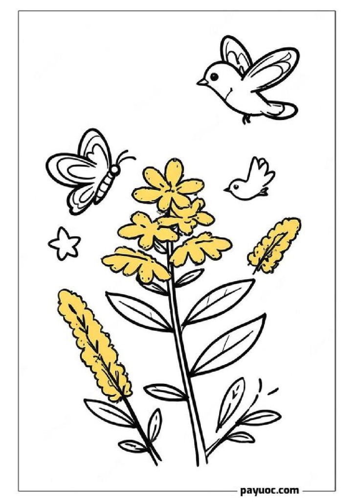 35+ Goldenrod Flower Coloring Pages (FREE PDFs)