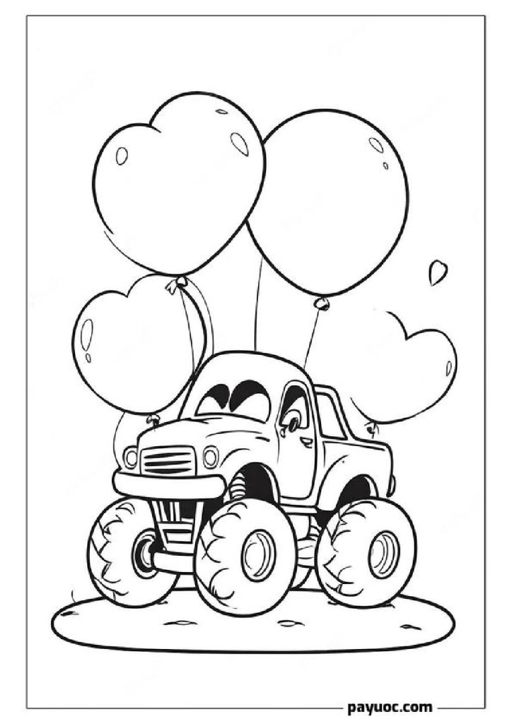 30+ Monster Truck Valentine Coloring Pages (FREE PDFs)