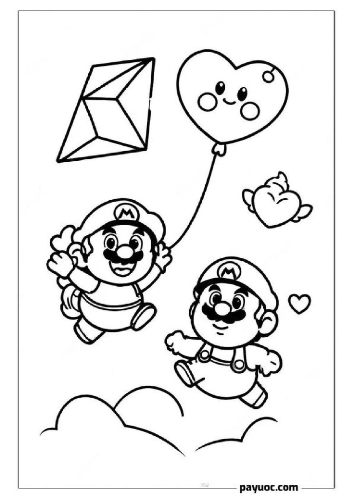 40+ Super Mario Valentine Coloring Pages (FREE PDFs)