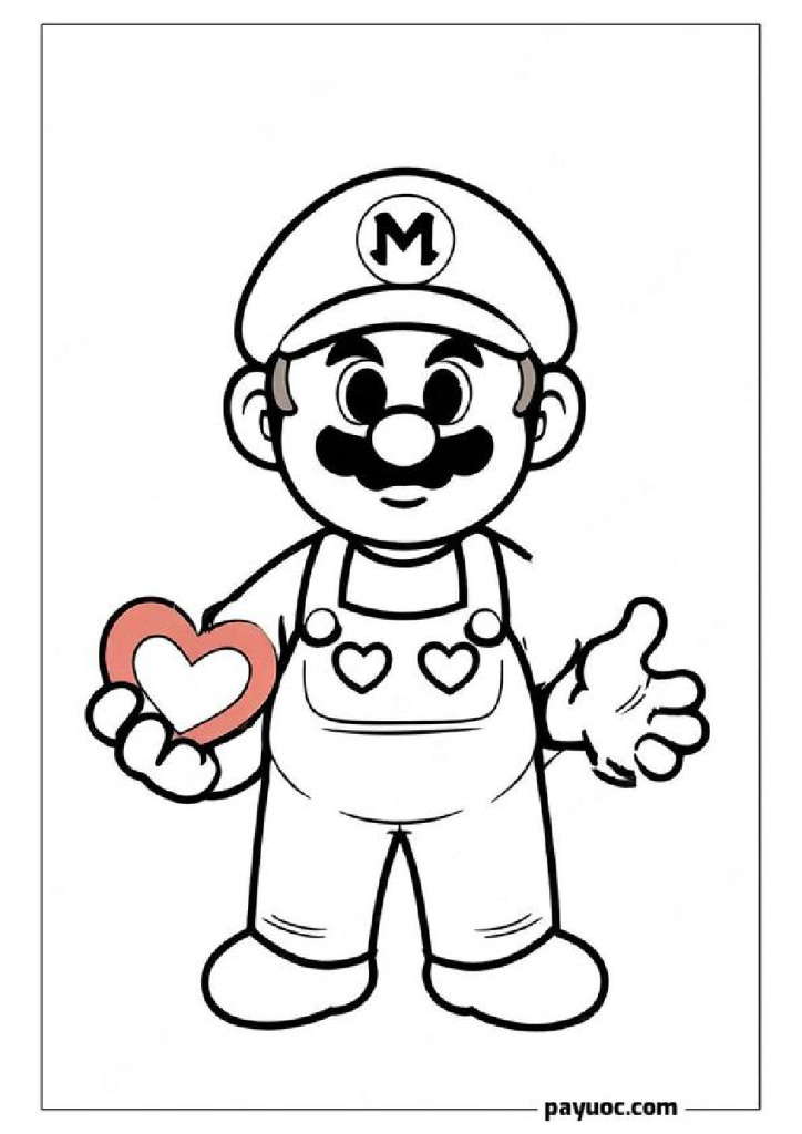 40+ Super Mario Valentine Coloring Pages (FREE PDFs)