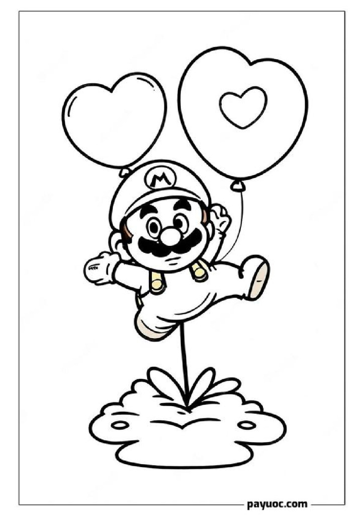 40+ Super Mario Valentine Coloring Pages (FREE PDFs)