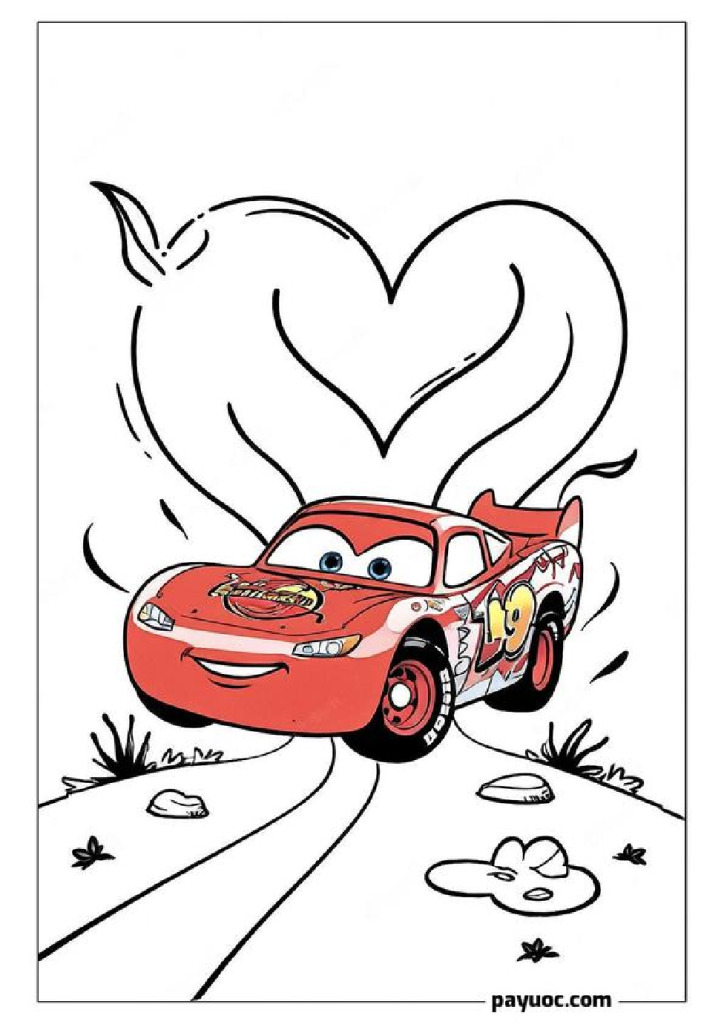 40+ Lightning McQueen Valentine's Coloring Pages (FREE PDFs)