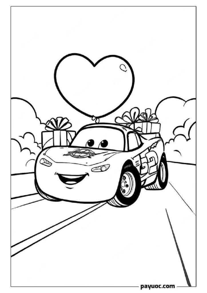 40+ Lightning McQueen Valentine's Coloring Pages (FREE PDFs)