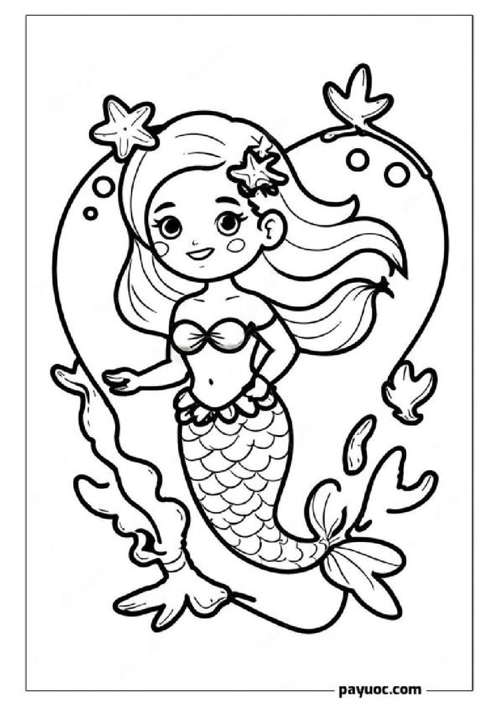 40+ Mermaid Valentine Coloring Pages (FREE PDFs)