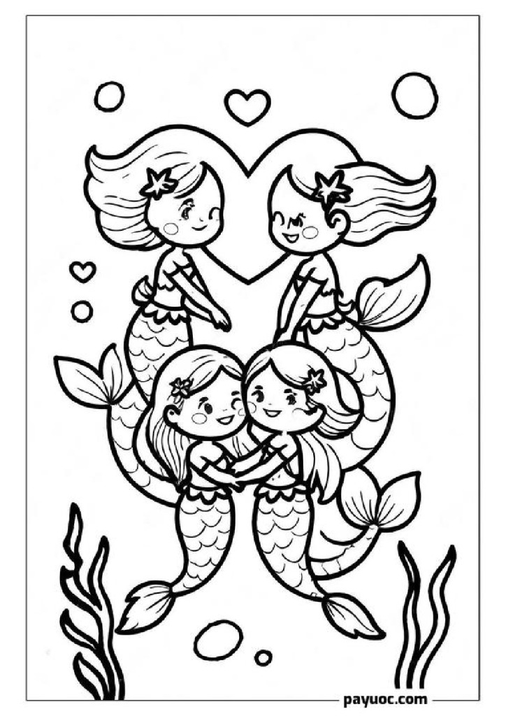 40+ Mermaid Valentine Coloring Pages (FREE PDFs)