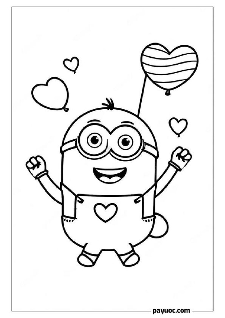 30+ Bob Minion Valentine Coloring Pages (FREE PDFs)