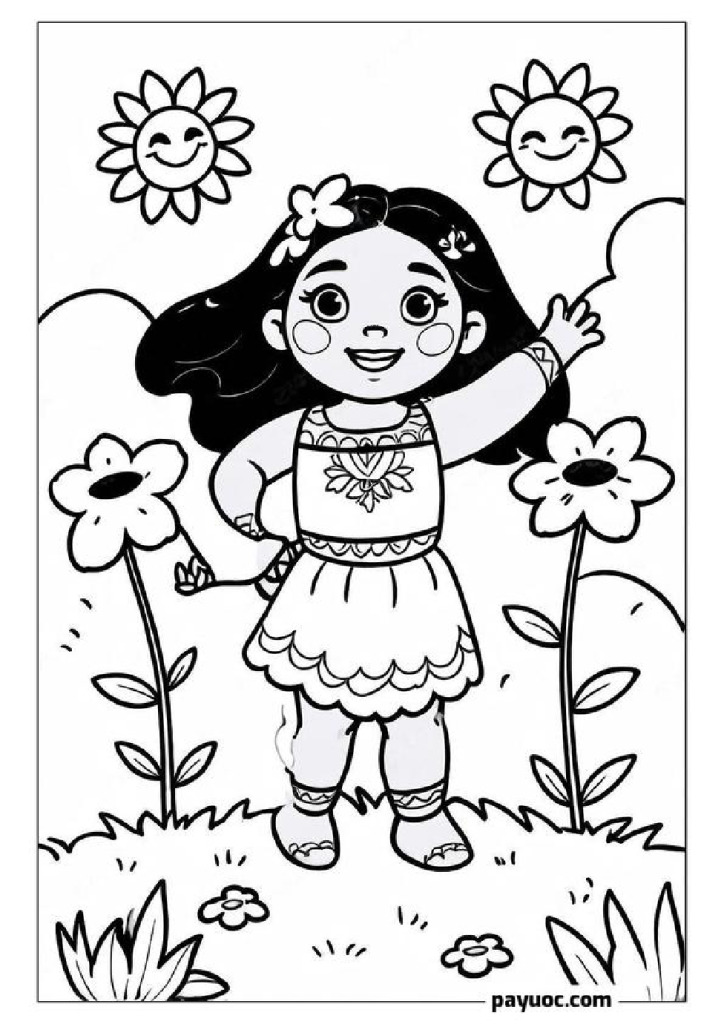 35+ Moana Flower Coloring Pages (FREE PDFs)