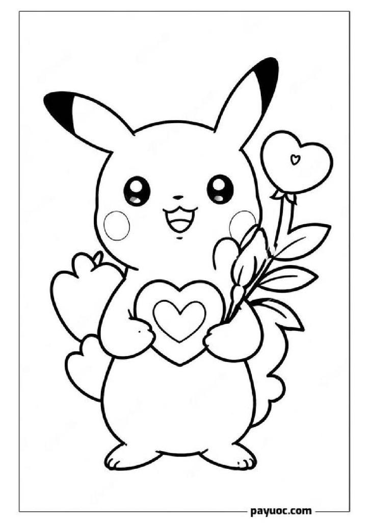 30+ Pikachu Valentine Coloring Page (FREE PDFs)