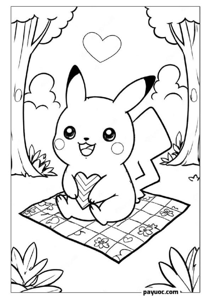 30+ Pikachu Valentine Coloring Page (FREE PDFs)