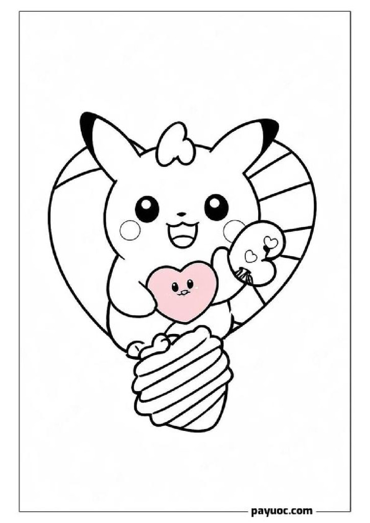 30+ Pikachu Valentine Coloring Page (FREE PDFs)