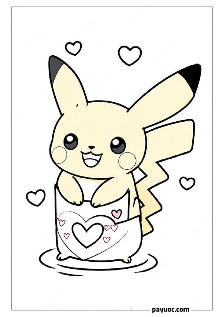 30+ Pikachu Valentine Coloring Page (FREE PDFs)