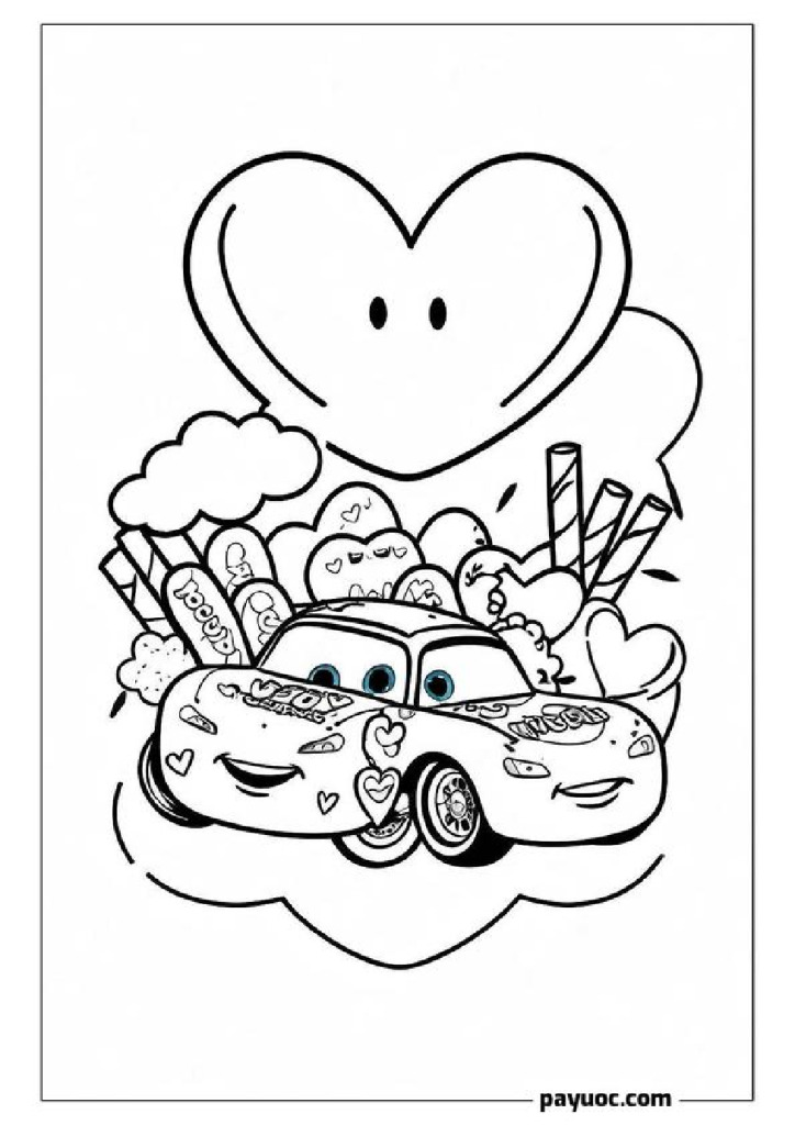 40+ Lightning McQueen Valentine's Coloring Pages (FREE PDFs)