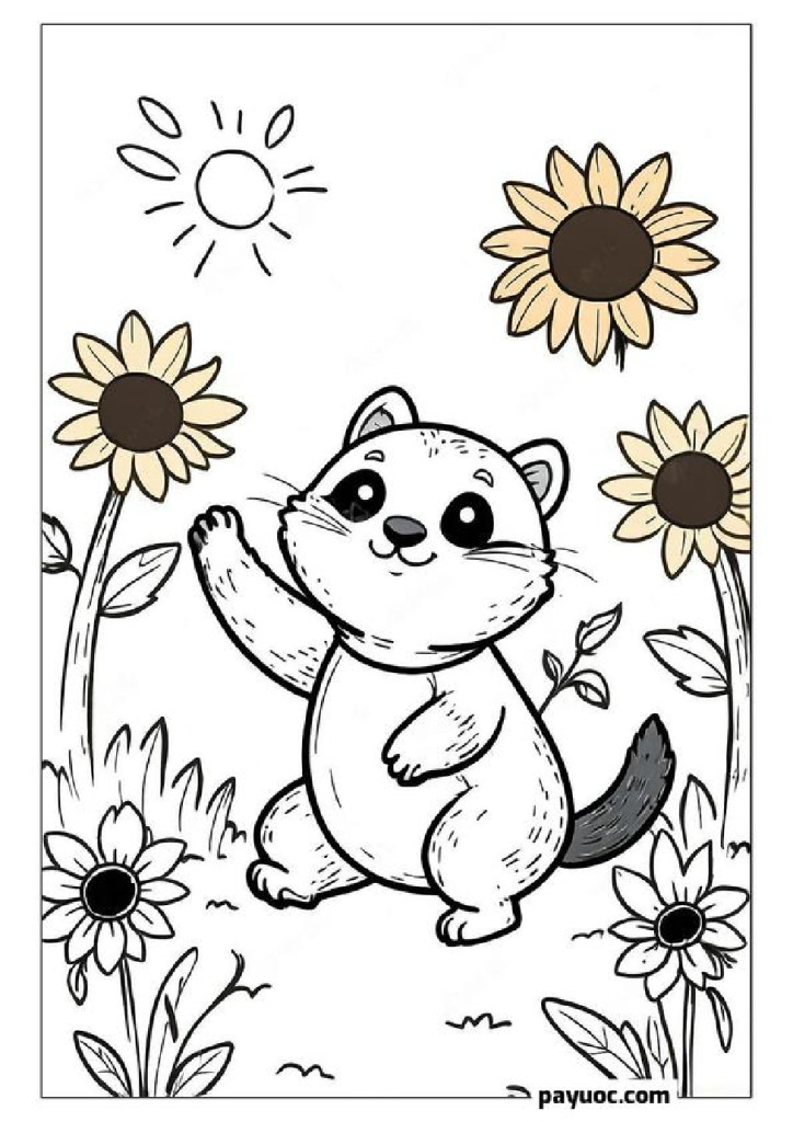 Binturong Sunshine and Flowers