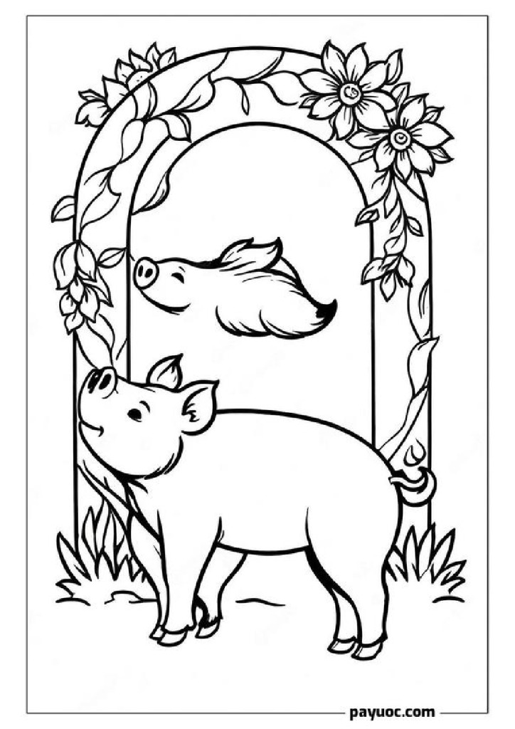 Boar Under Flower Arch