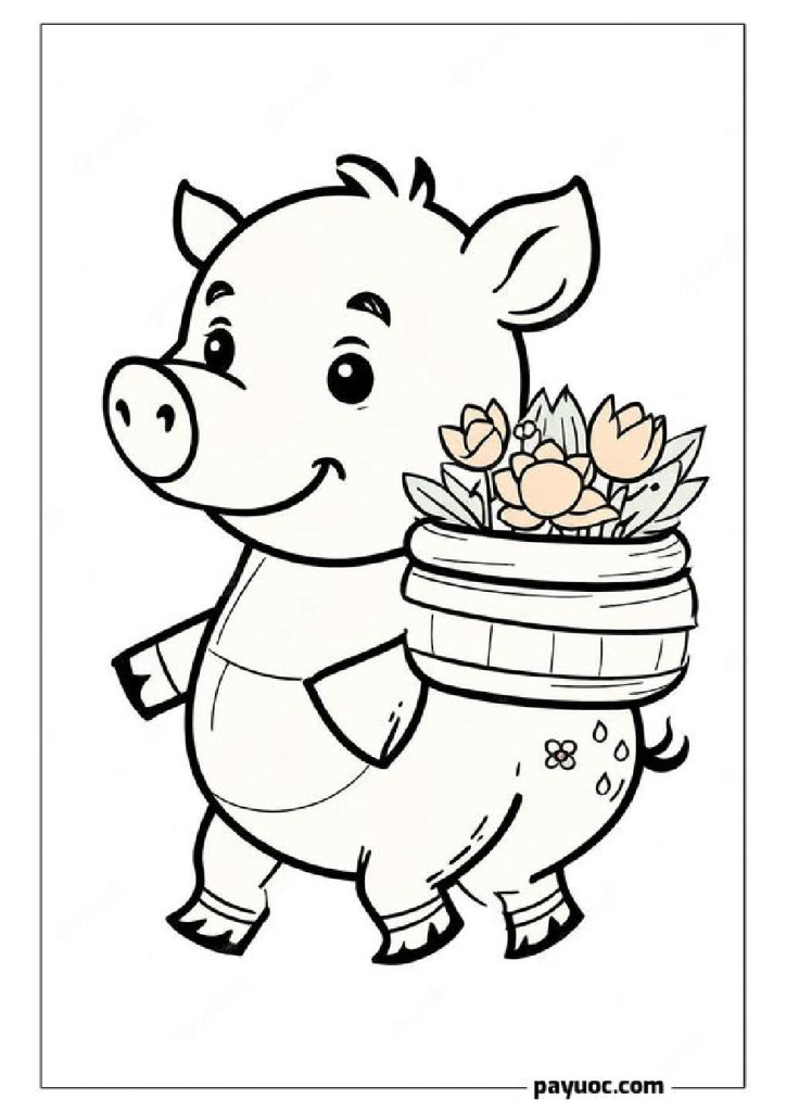 Boar with a Flower Basket