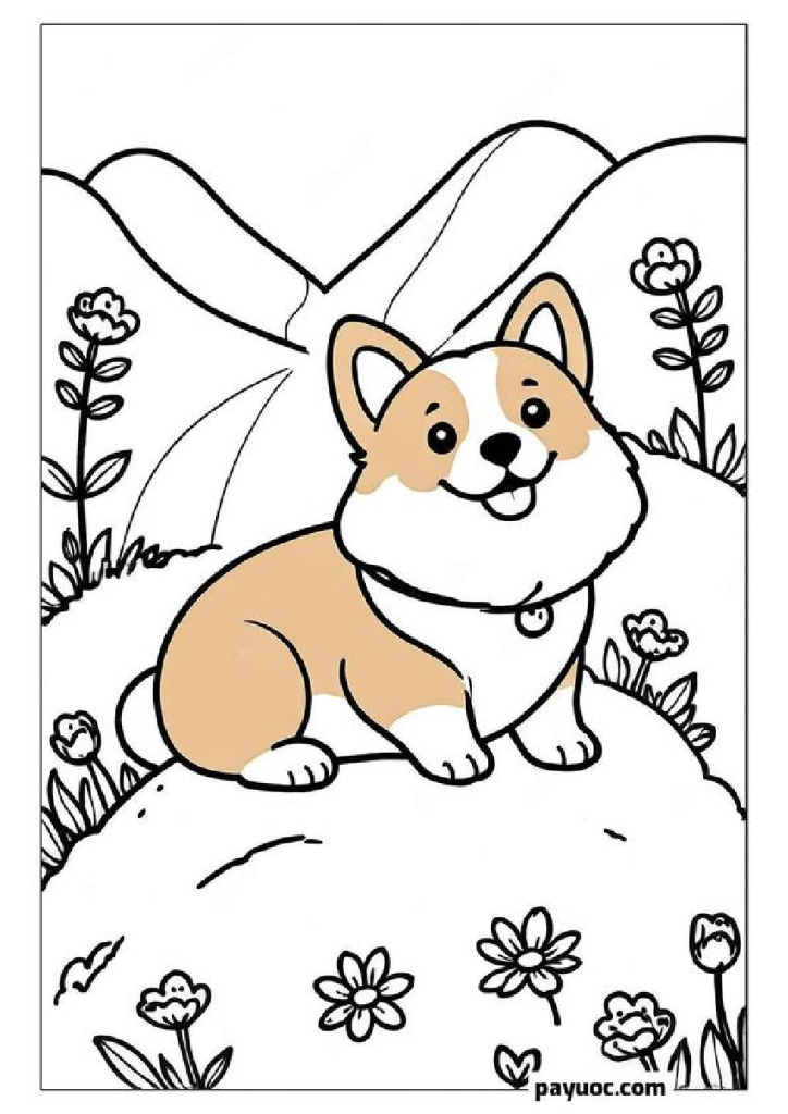 Corgi Coloring Pages for Kids