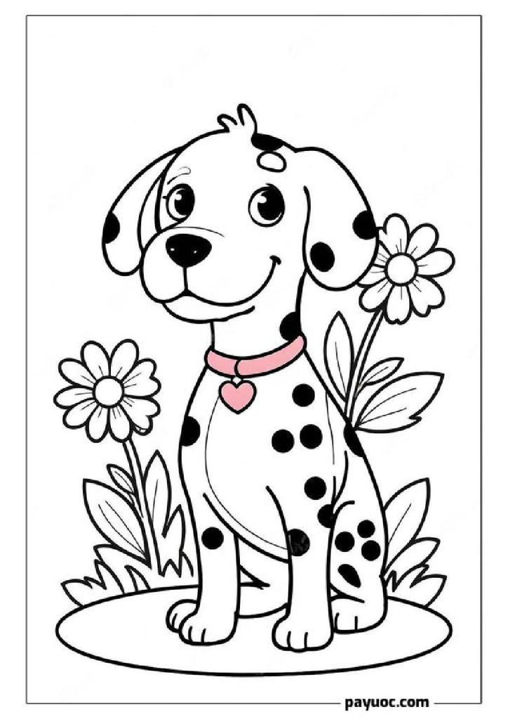 Dotted Doggy Floral Fun