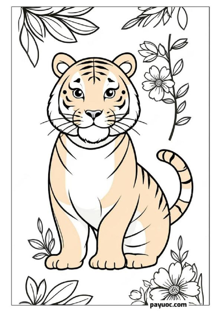 Flower Frame Tiger