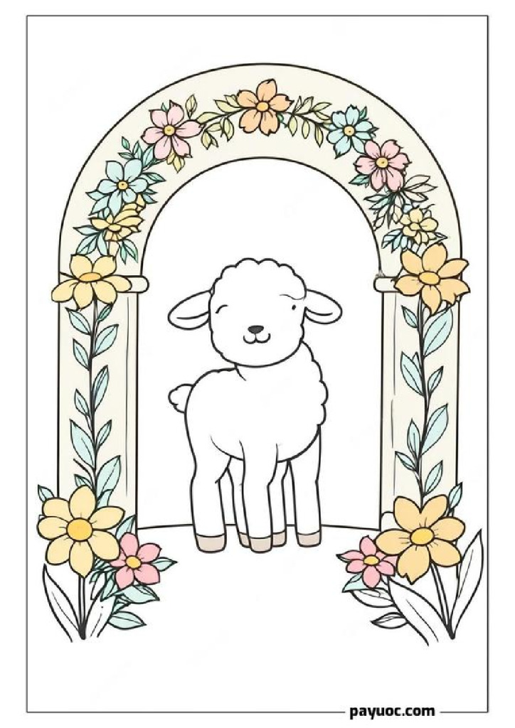 Lamb in Flower Arch