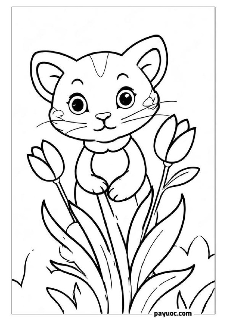 Ocelot and Tulips
