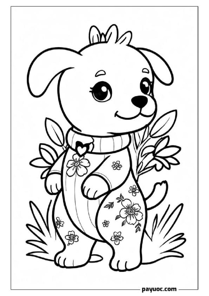Puppy in Flower Costume