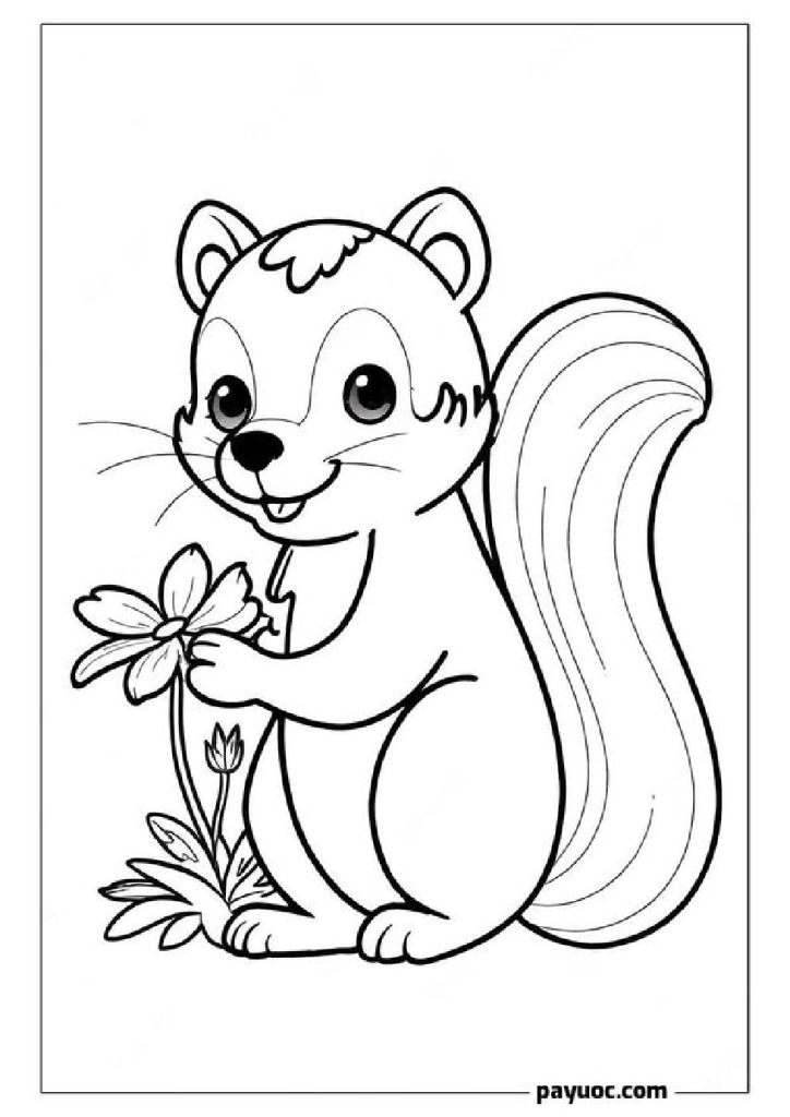 Skunk with Flower Stamps