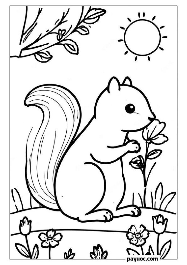 Squirrel and Flower Bed