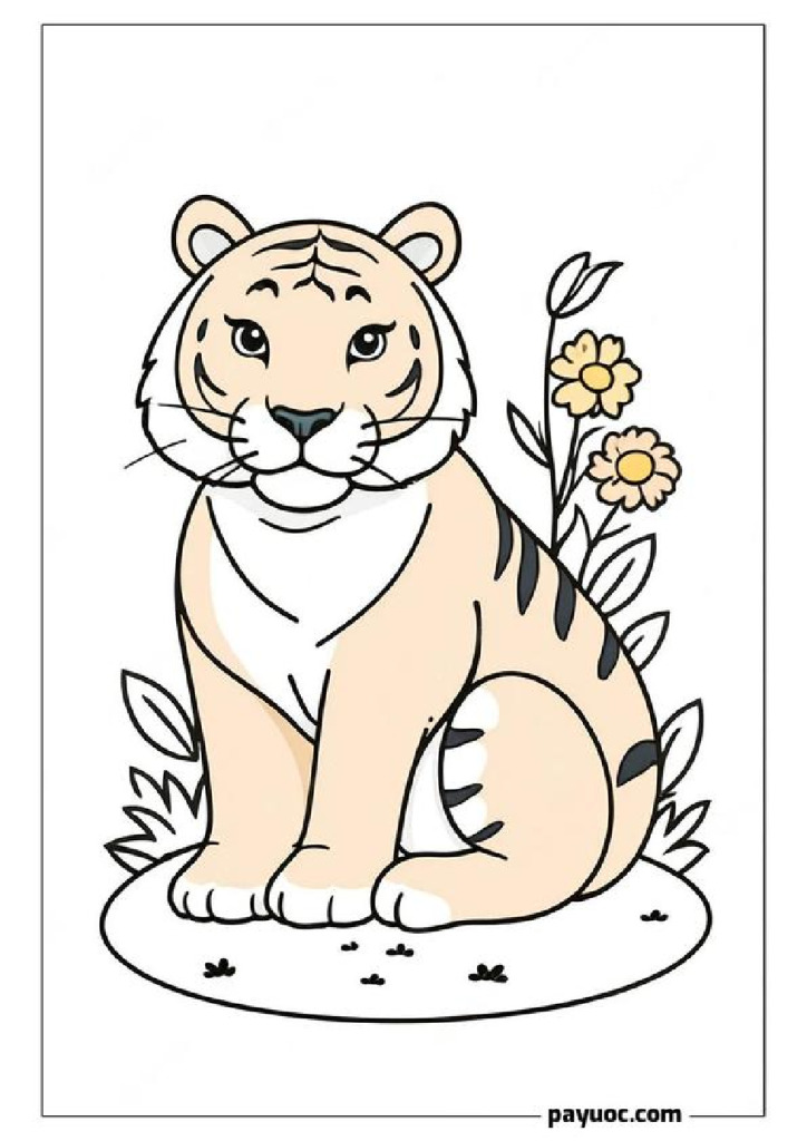 Tiger in Flower Patch