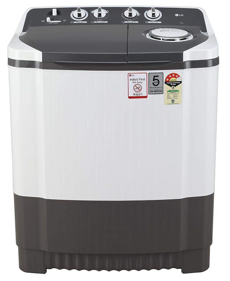 LG 8 Kg 5 Star Semi-Automatic Top Loading Washing Machine (Grey, Collar Scrubber)